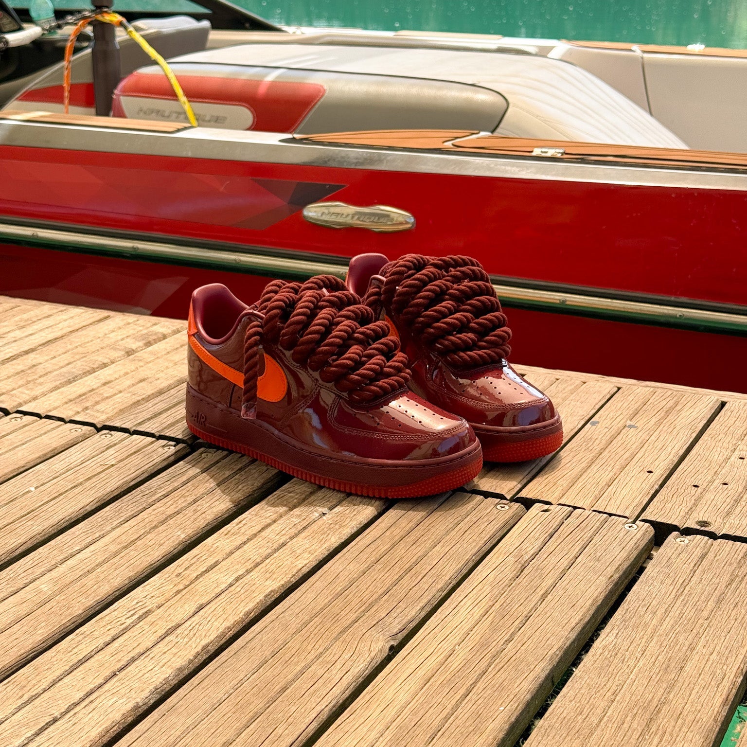 Nike Air Force 1 Patent Sunset "Rope Laces" V1