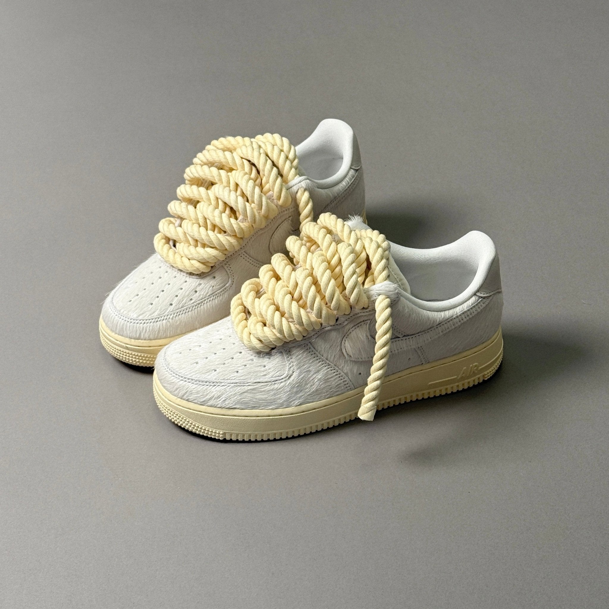 Nike Air Force 1 Pony Hair White "Rope Laces" V1 - EV8 Style