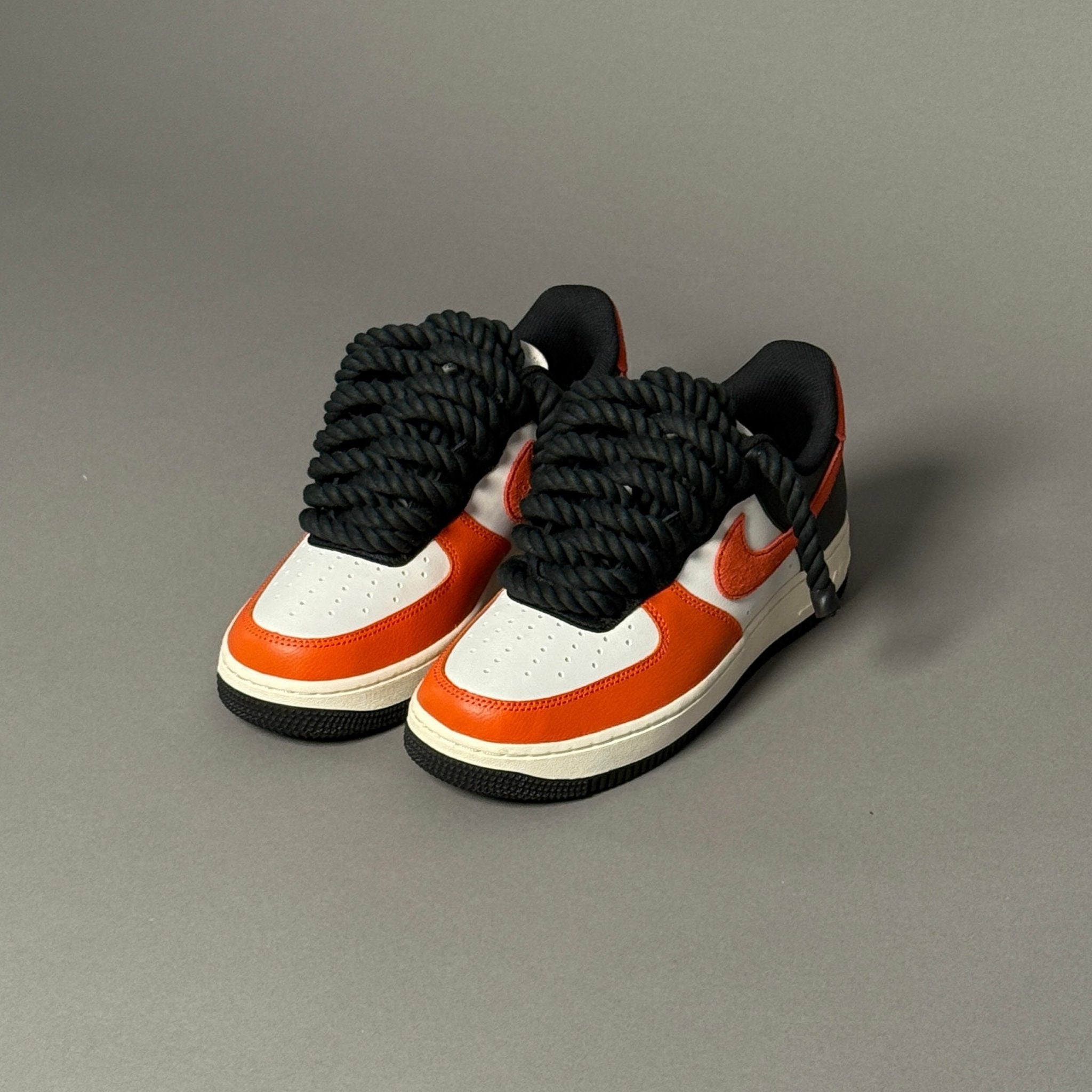 Nike Air Force 1 Pumpkin "Rope Laces Black" V1 - EV8 Style