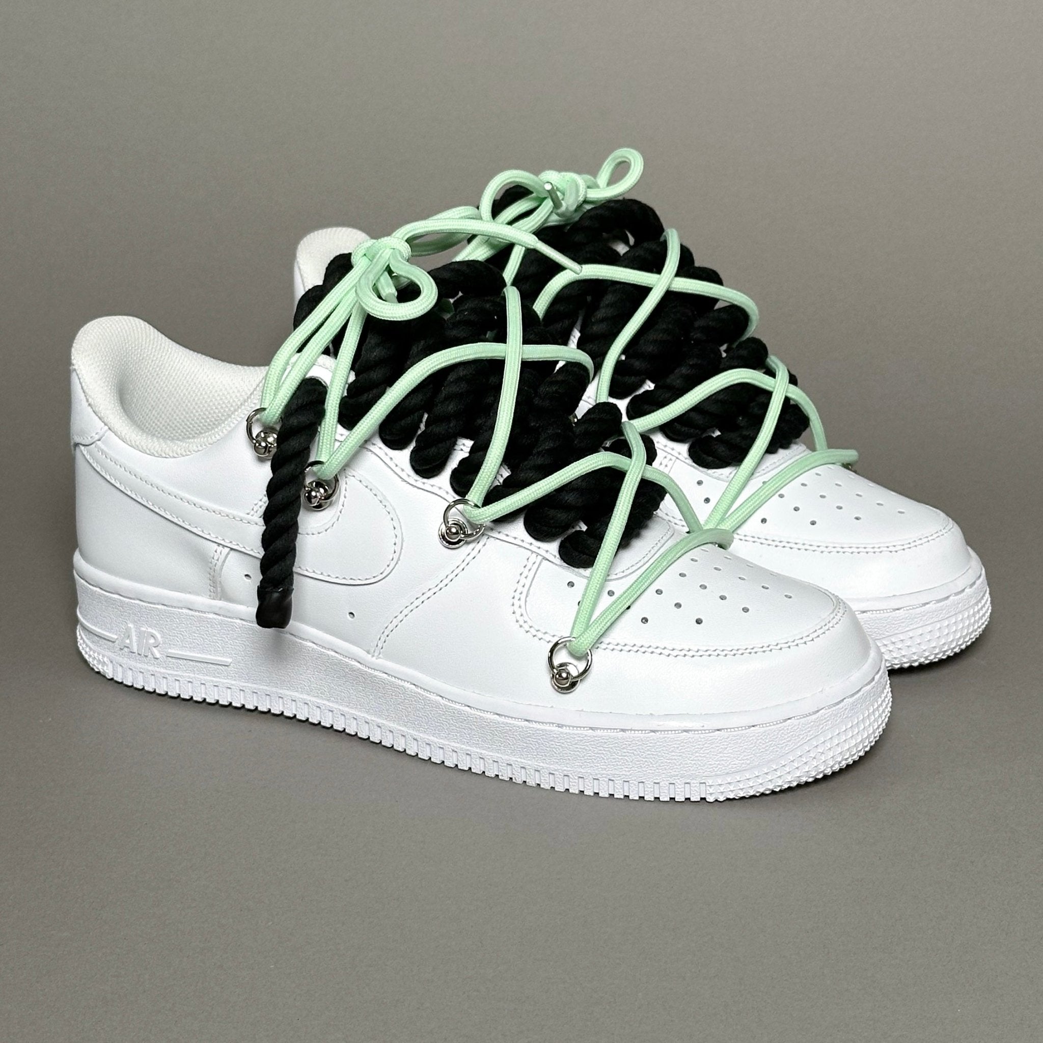 Nike Air Force 1 “Rope Laces Black” Triple Mint V1 - EV8 Style