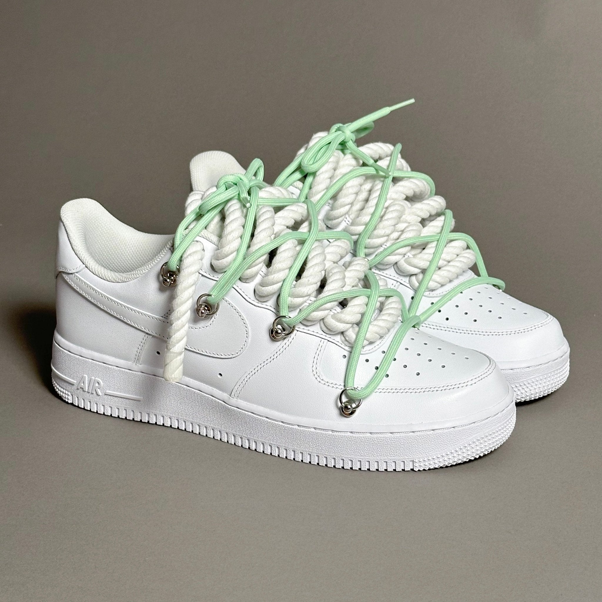 Nike Air Force 1 “Rope Laces White” Triple Mint V1 - EV8 Style